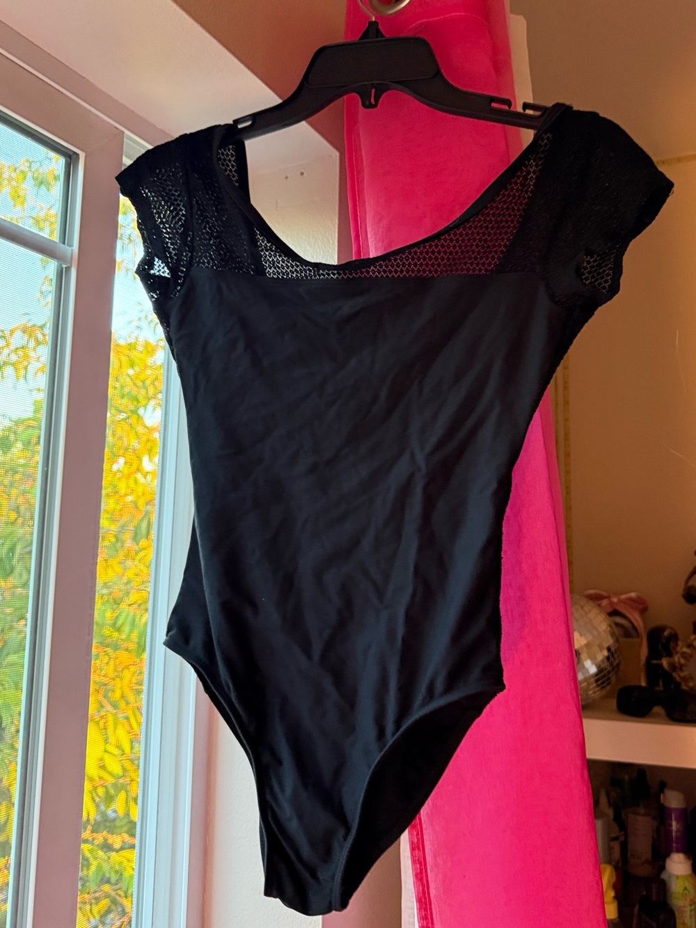 Black Women's Ballet Leotard Cap Sleeve